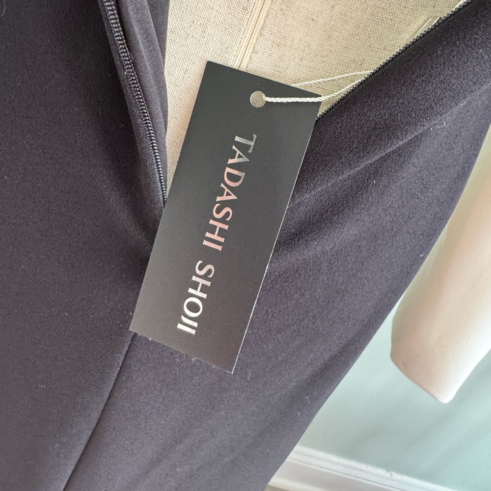 Tadashi Shoji Black/White Long Sleeve Dress Black Tie Gala Formal Holiday  sz M - Picture 11 of 14